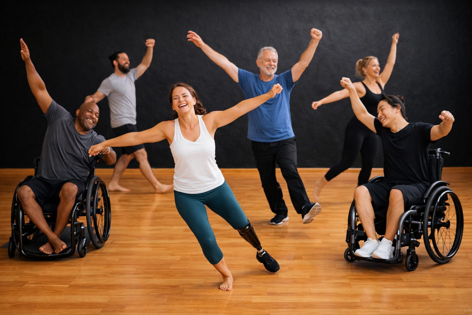 Adaptive dance class in motion